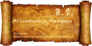 Milovanovics Vanessza névjegykártya